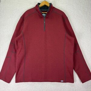 CQR  Quarter Zip Pullover Mens XL Red Long Sleeve Athletic Top‎